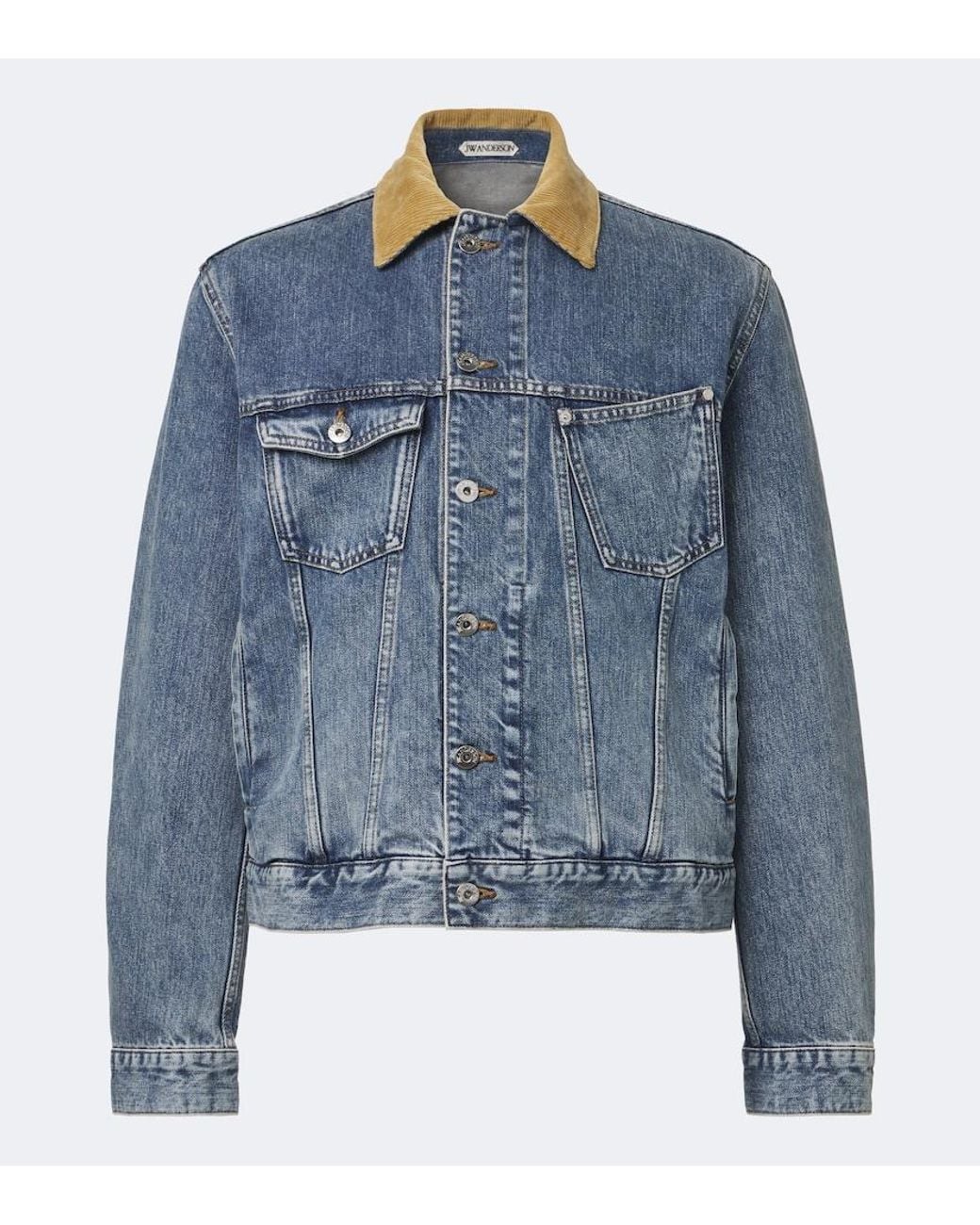 J.W. Anderson Blue Corduroy-Trimmed Denim Jacket for men