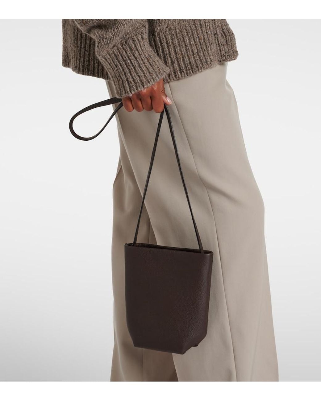 The Row White Crossbody Bag N/S Park Aus Leder