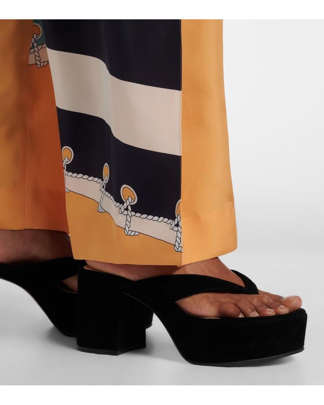 Gianvito Rossi Black Suede Platform Thong Sandals