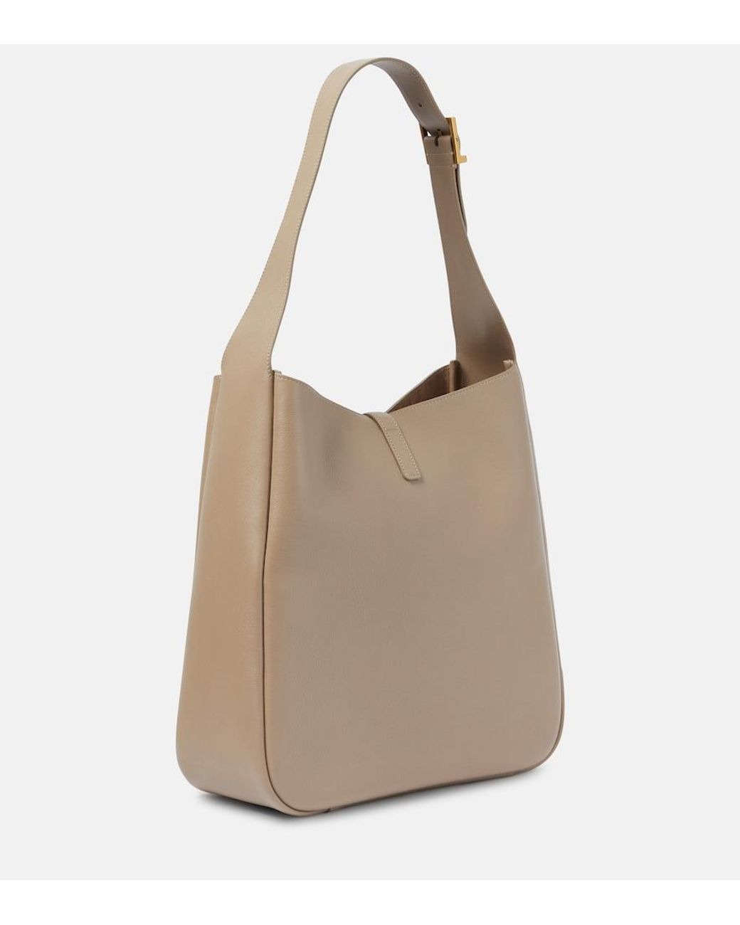 Saint Laurent Natural Le 5 A 7 Large Leather Shoulder Bag