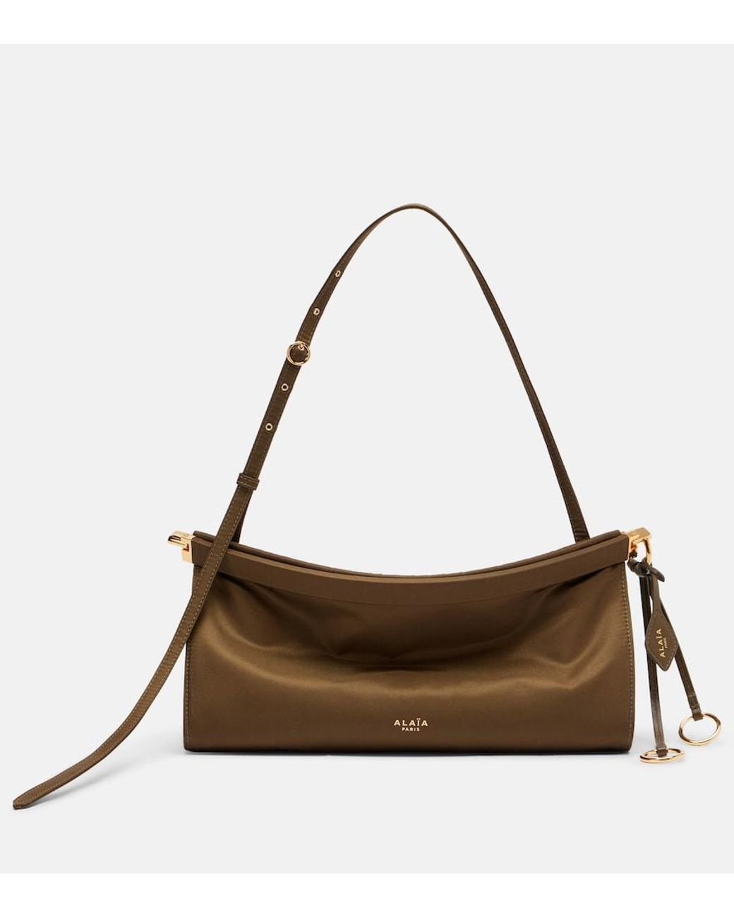 Alaïa Brown Le Click East West Medium Shoulder Bag