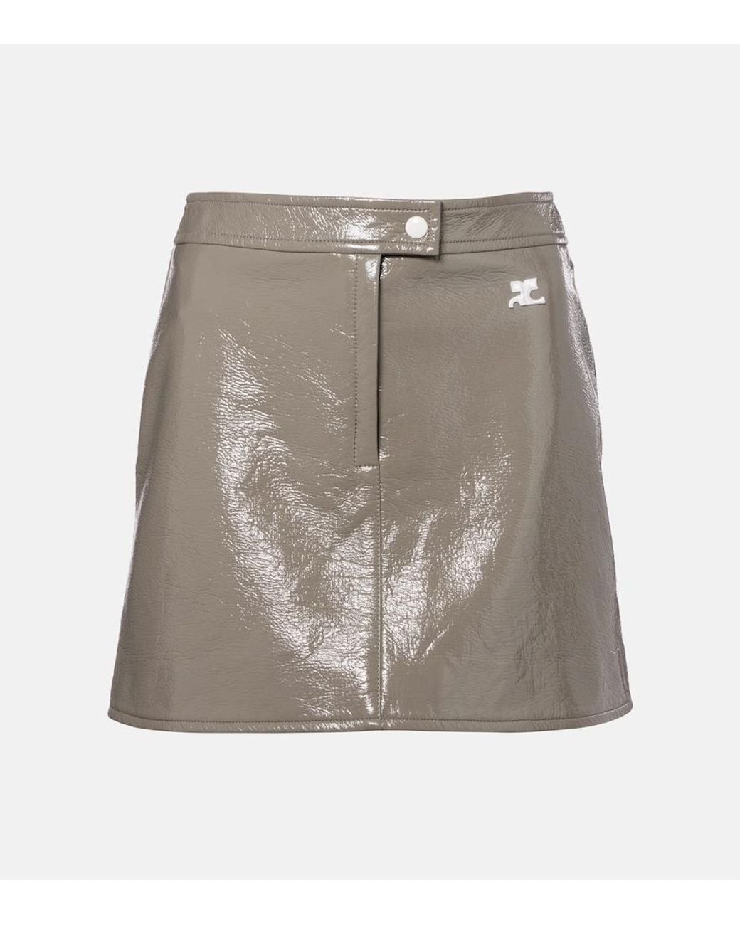 Courreges Gray Vinyl Miniskirt
