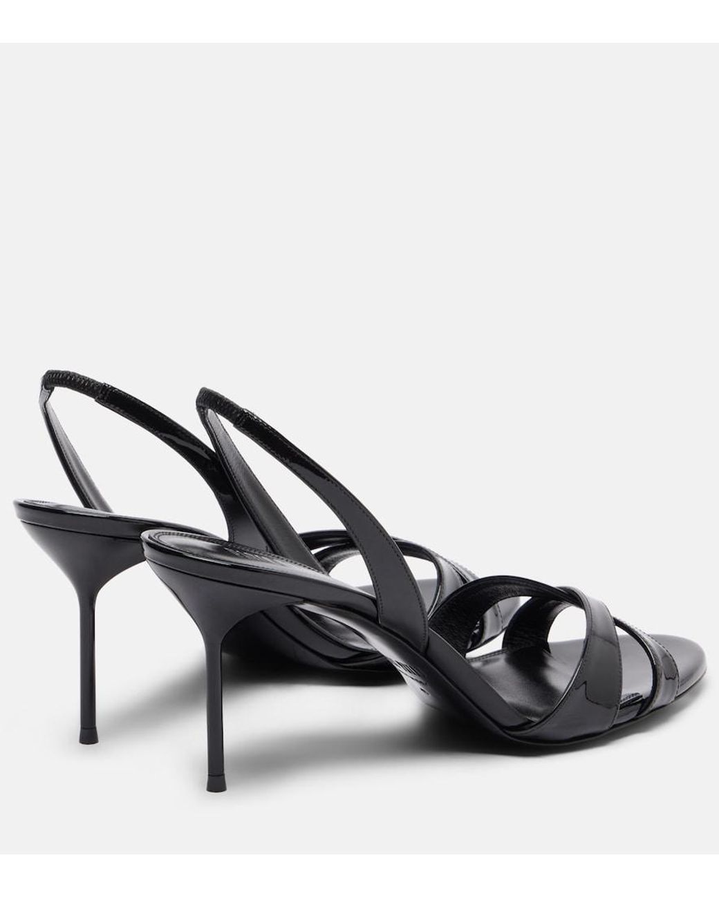 Paris Texas Black Lidia Patent Leather Slingback Sandals