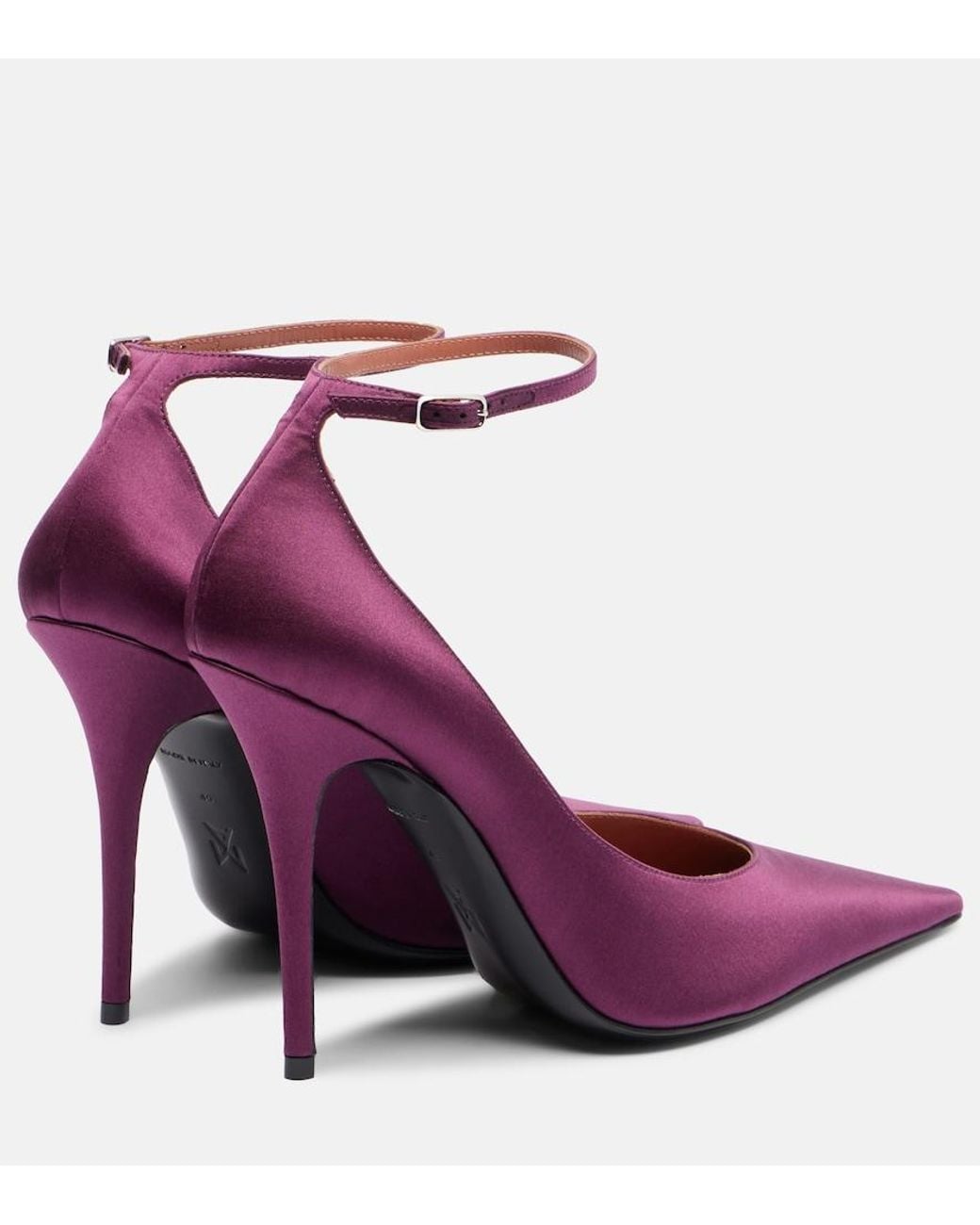 AMINA MUADDI Purple Anok 105 Satin Pumps