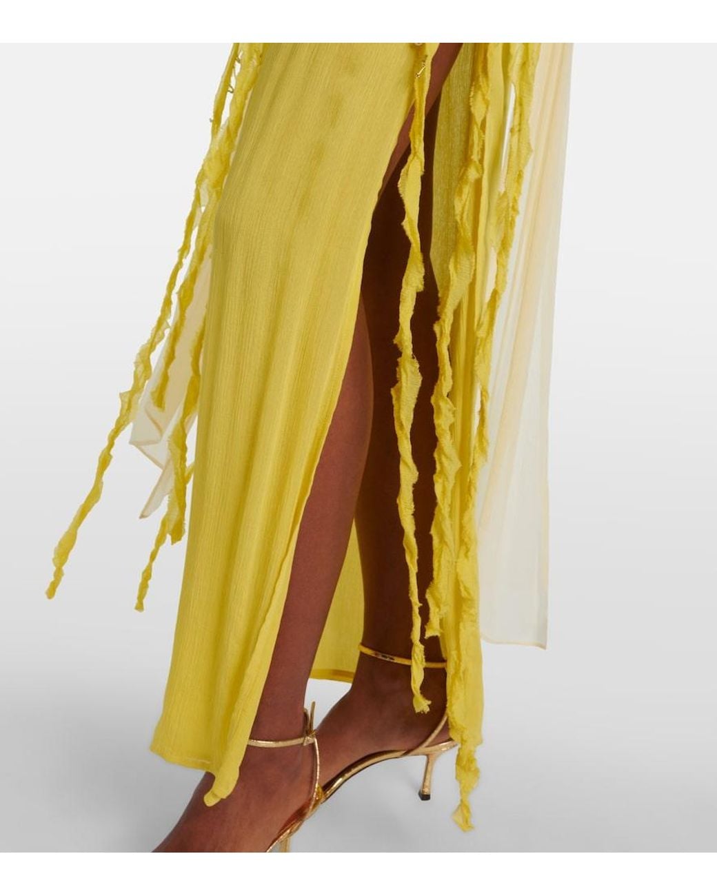 Blumarine Metallic Embellished Crepon Maxi Dress