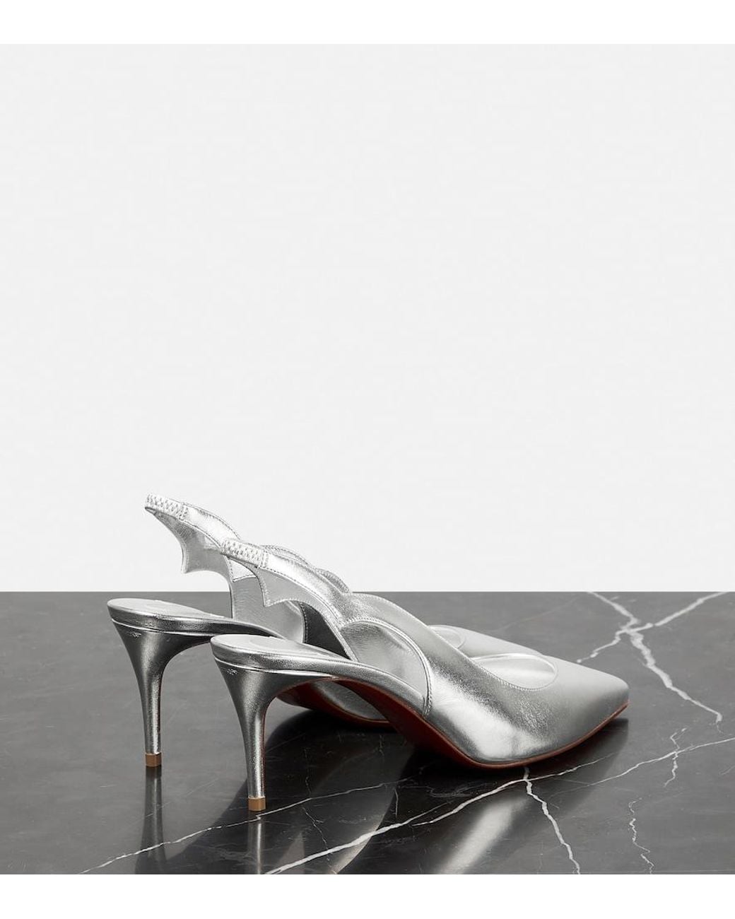 Christian Louboutin White Leather Slingback Pumps