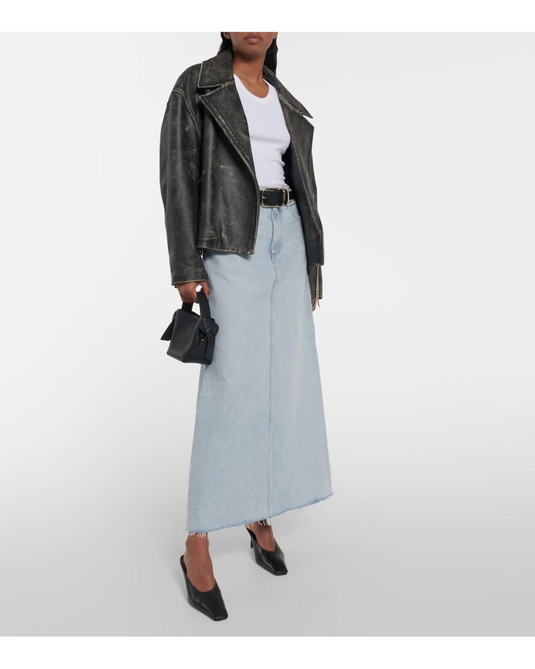 Agolde Blue Hilla Denim Maxi Skirt