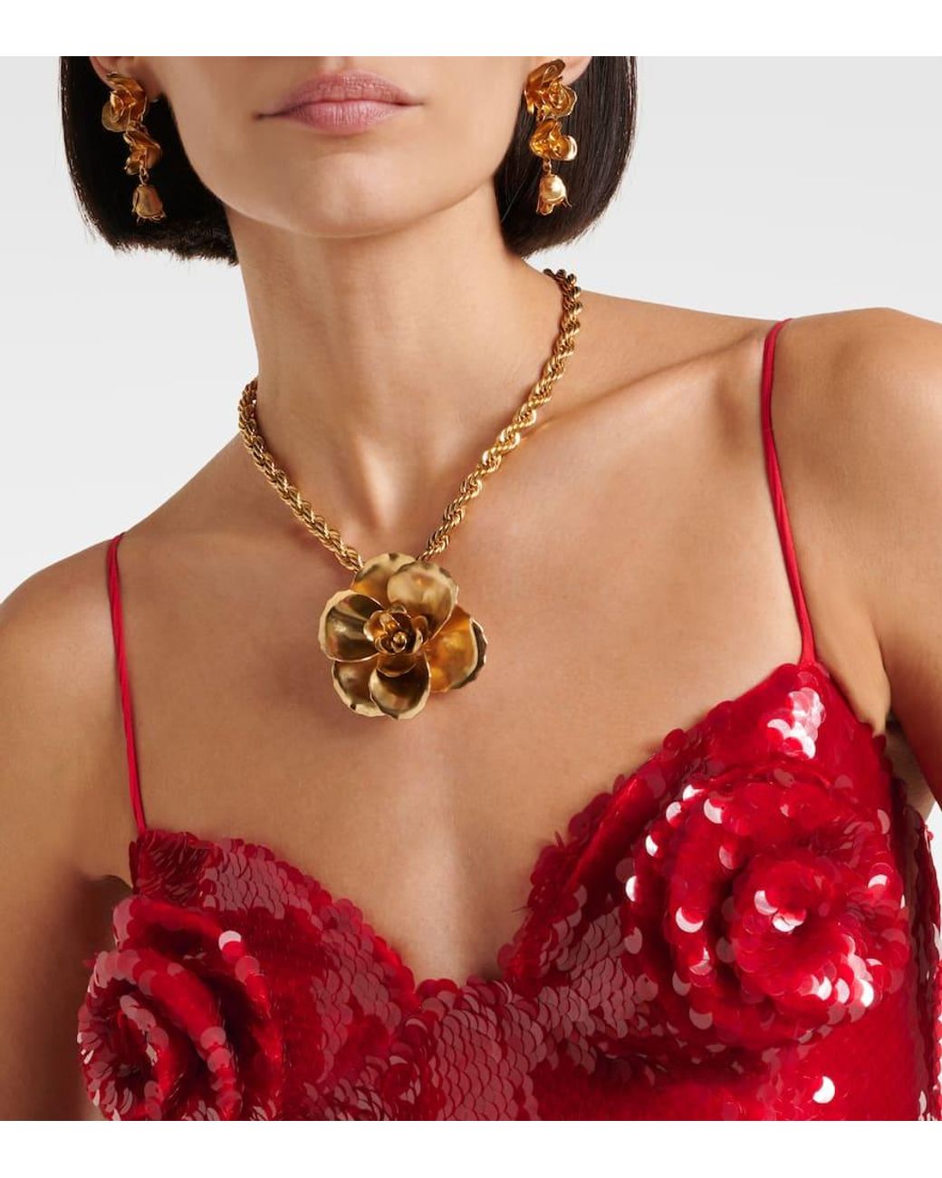 Jennifer Behr Gladiolus Pendant Necklace in Metallic | Lyst