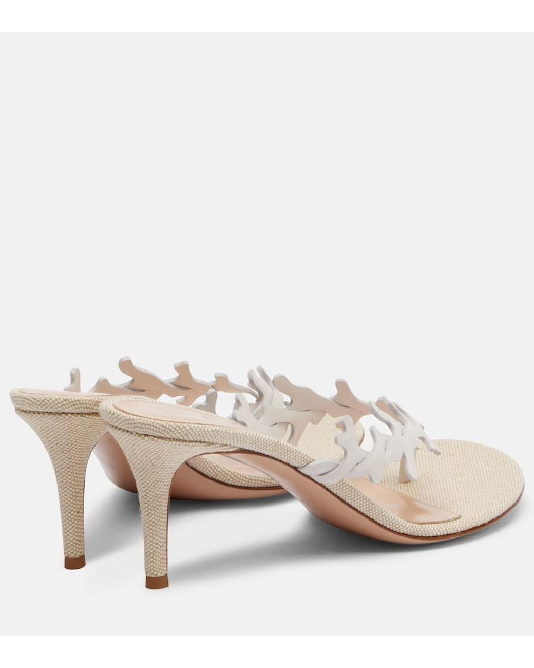 Gianvito Rossi White Ocean 70 Leather Thong Sandals