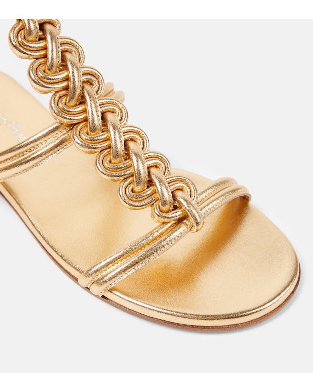 Gianvito Rossi Capua Metallic Leather Sandals