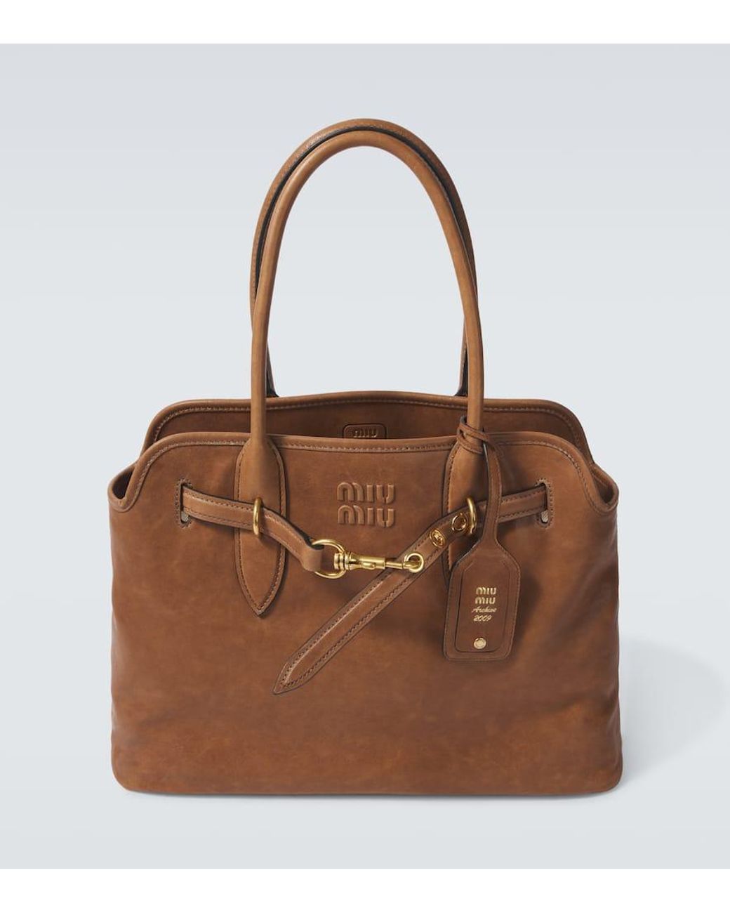 【関税&送料込】Miu Miu Borsa Aventure In Pelle Black Aventure Nappa Leather Top-handle Bag | Miu Miu