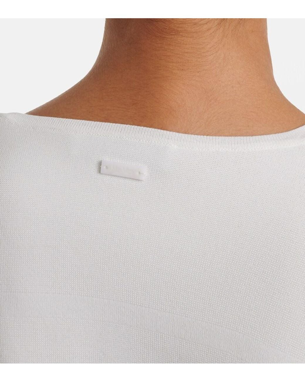 Max Mara White Embellished Crepe Top