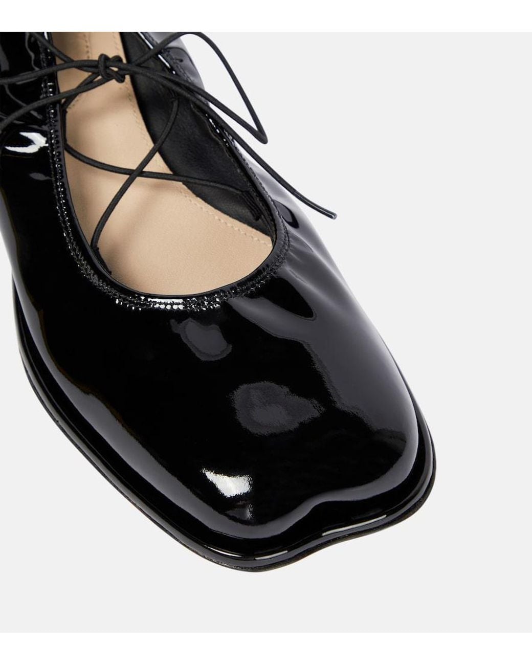 Simone Rocha Black Patent Leather Ballet Flats
