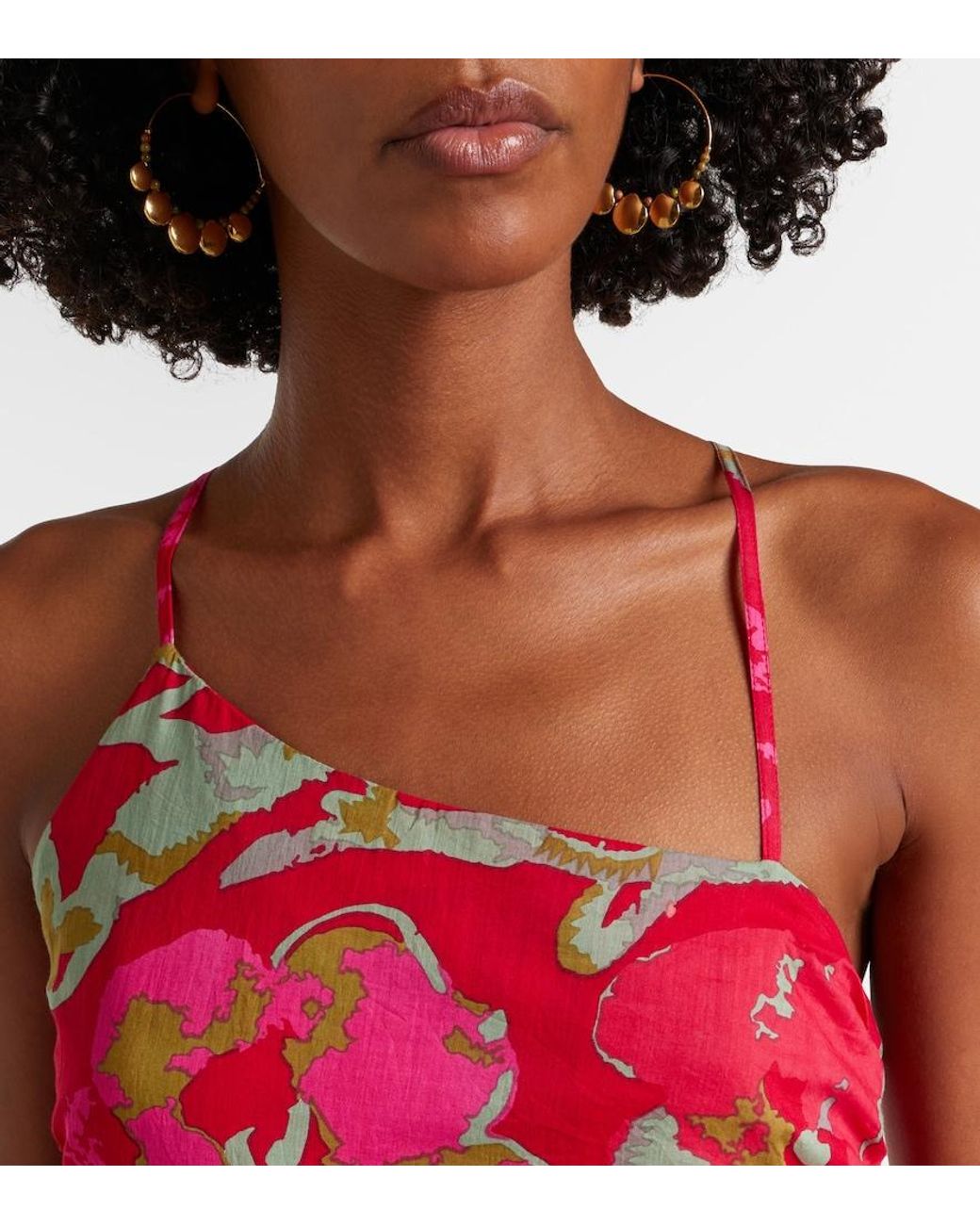 Velvet Red Cosima Floral Cotton Midi Dress