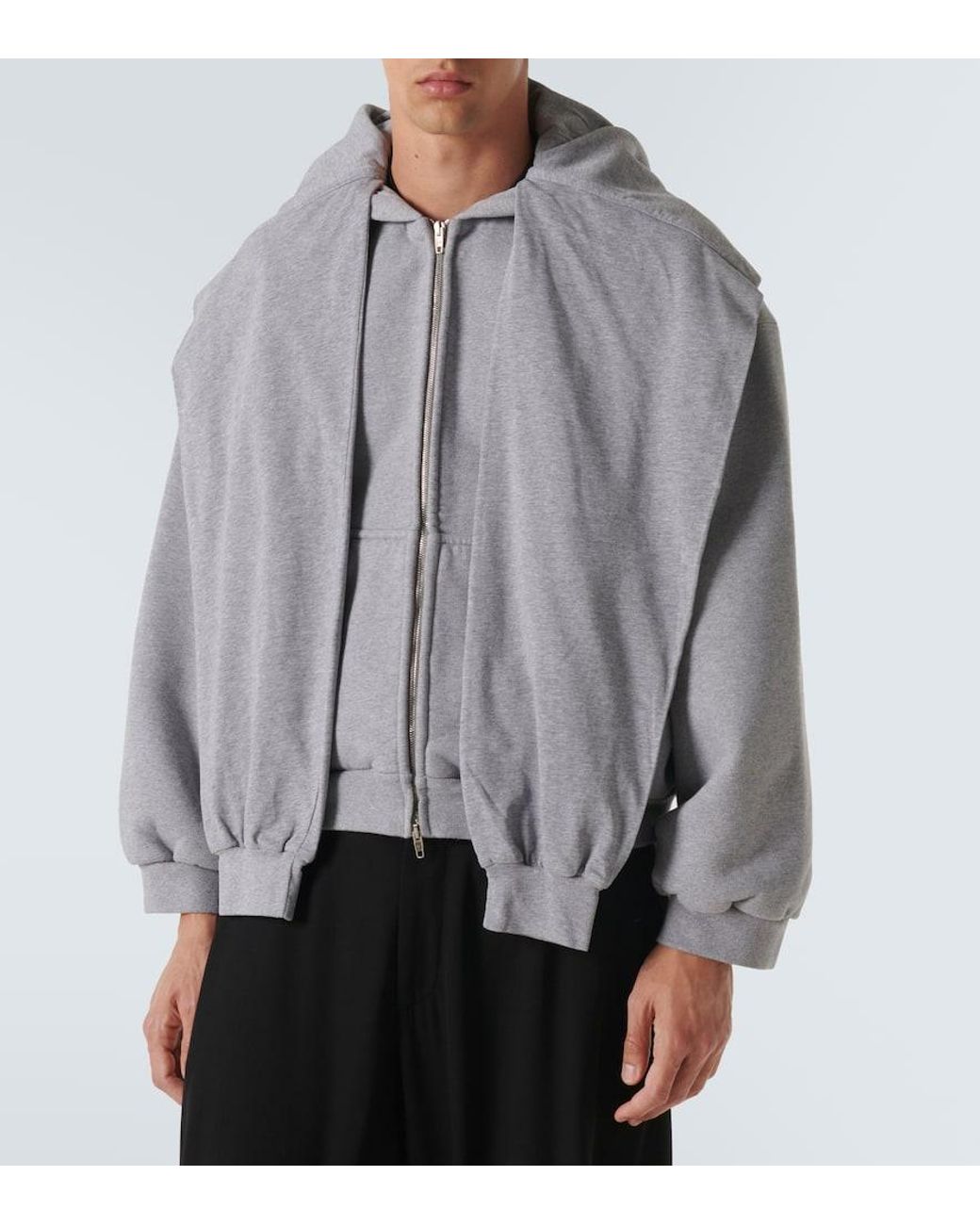 Balenciaga Incognito Deconstructed Cotton Jersey Hoodie in