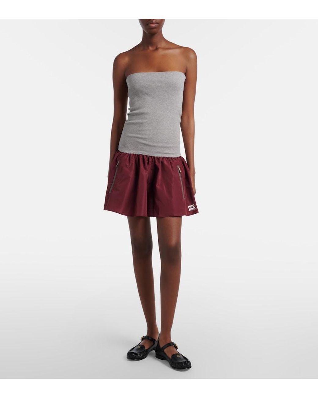 Miu Miu Brown Technical Miniskirt
