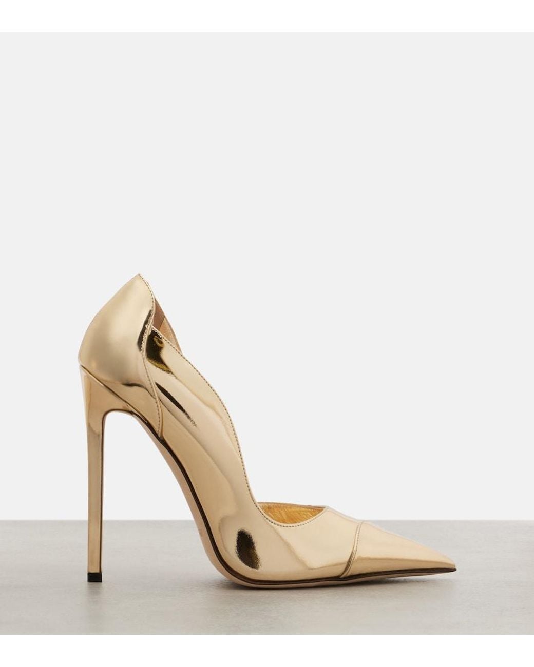 Jimmy Choo Natural Brigitte Mirrored Leather Pumps