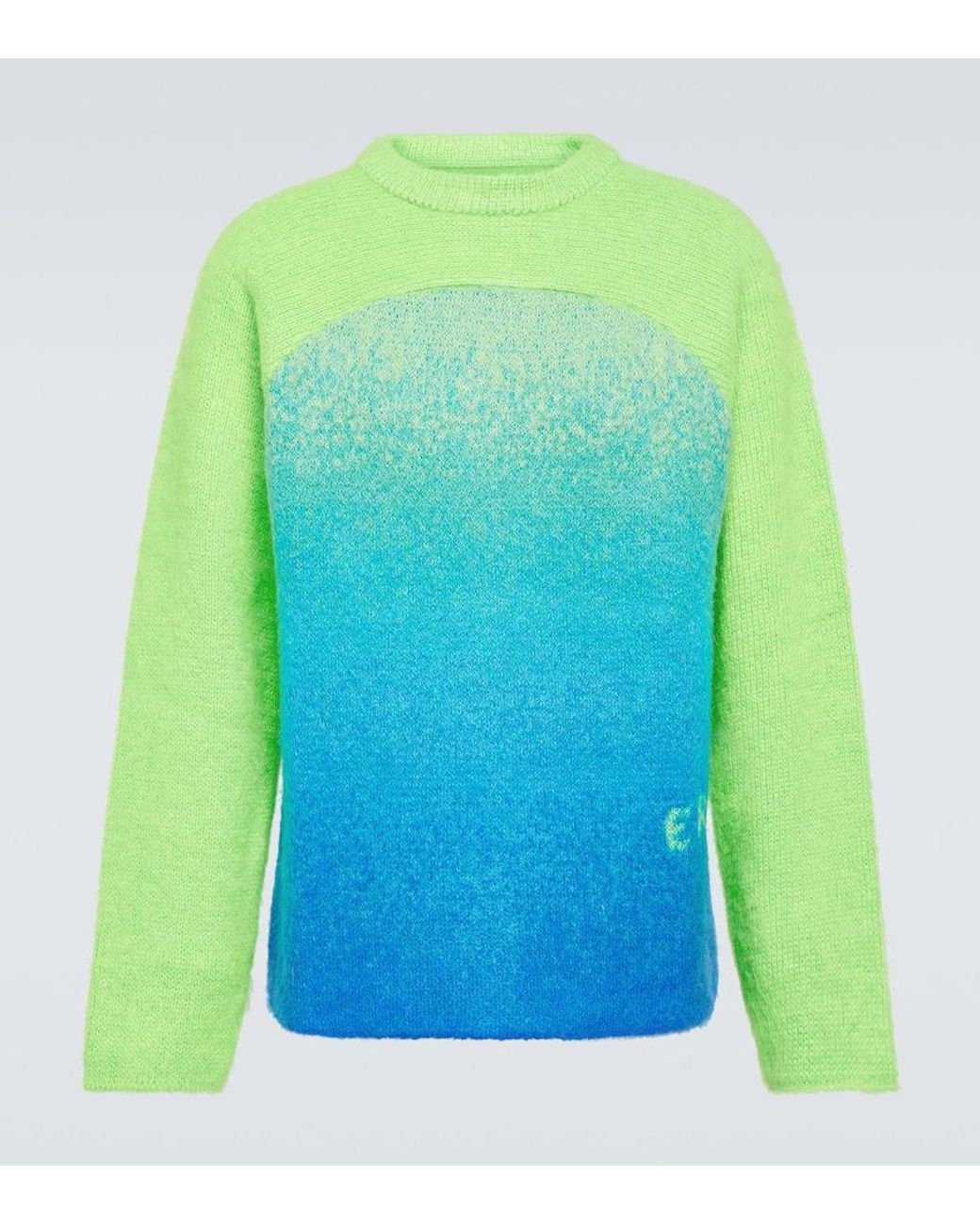 ERL Blue Knitted Mohair-Blend Sweater for men