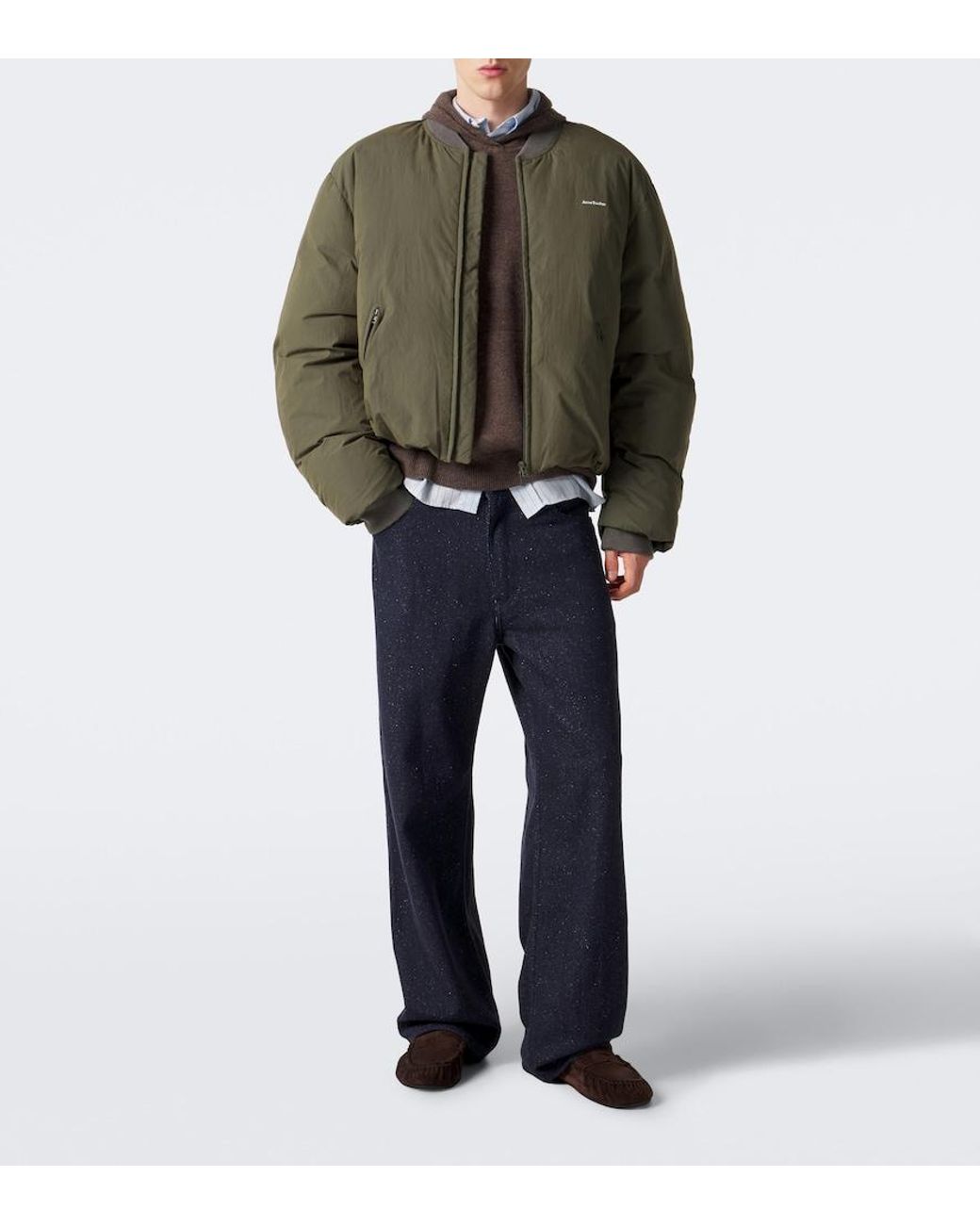 Acne Brown Knitted Cashmere-Blend Hoodie for men