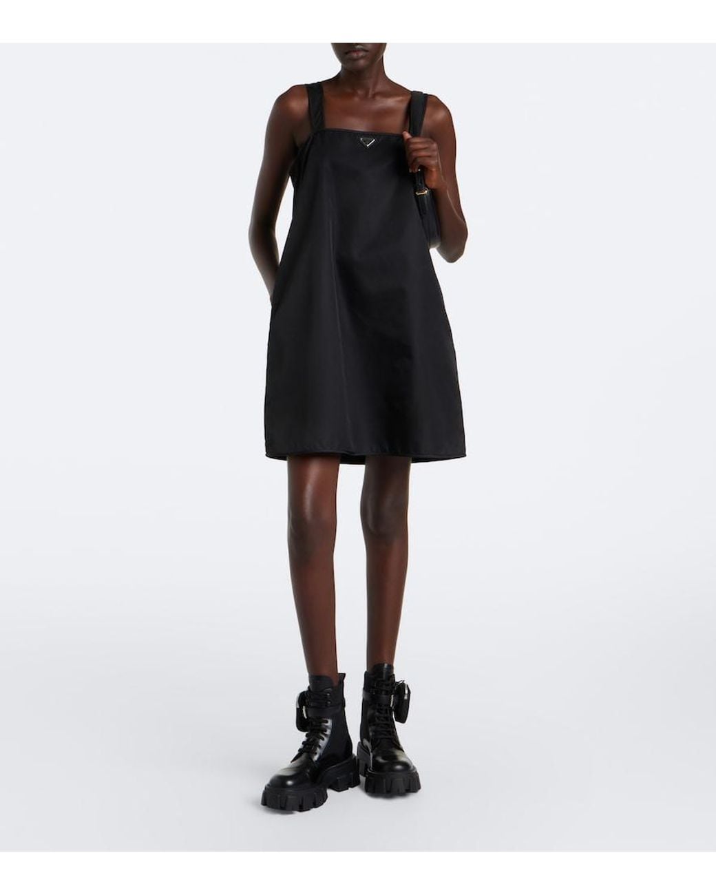 Prada Black Monolith Leather Ankle Boots