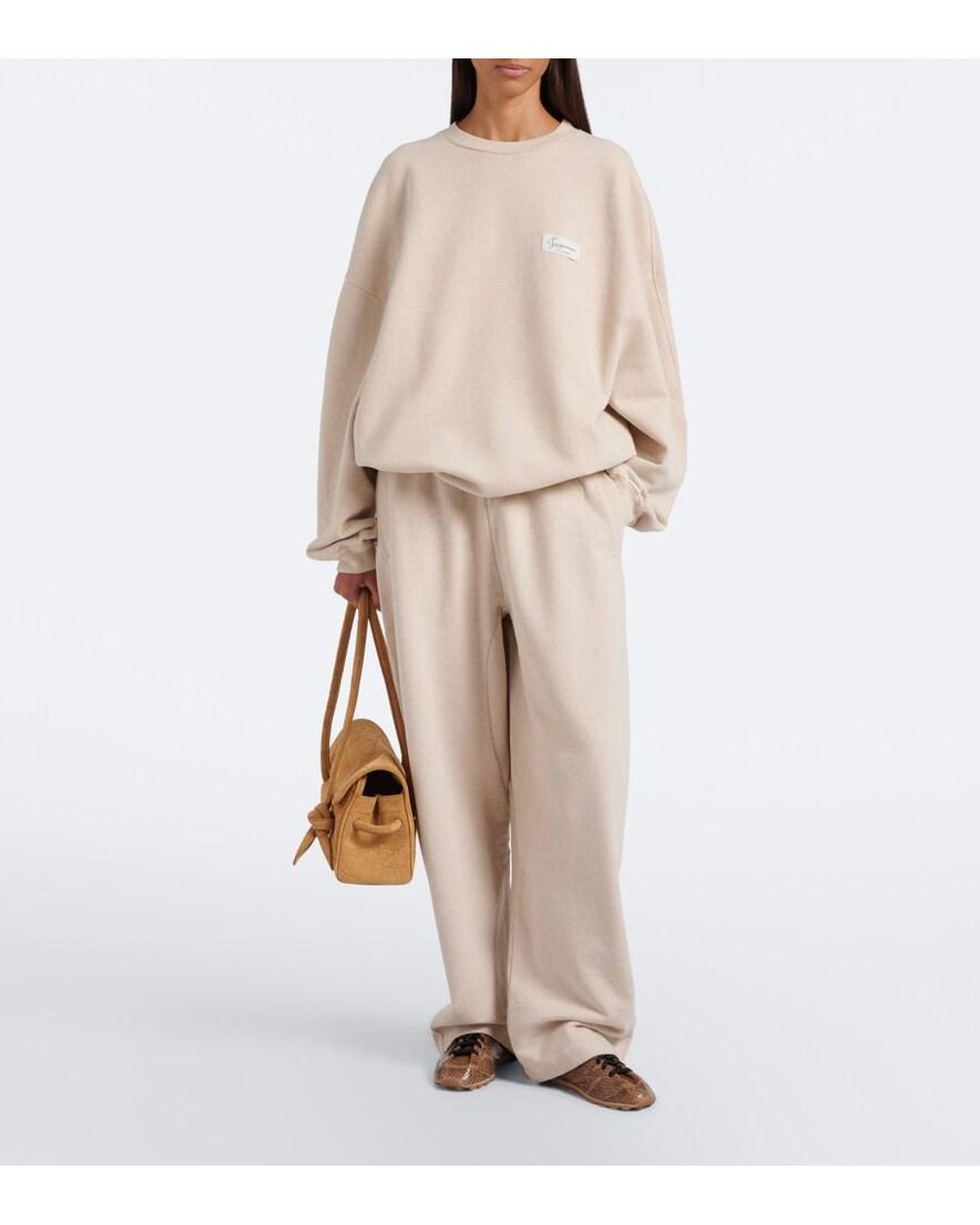 Jacquemus Natural Corso Oversized Cotton Fleece Sweatshirt