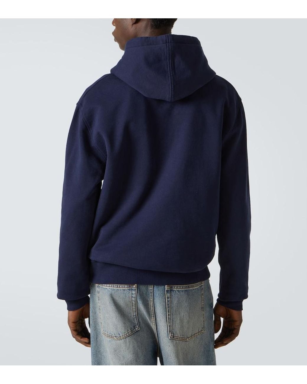 AMI Blue Ami De Cour Cotton Fleece Hoodie for men