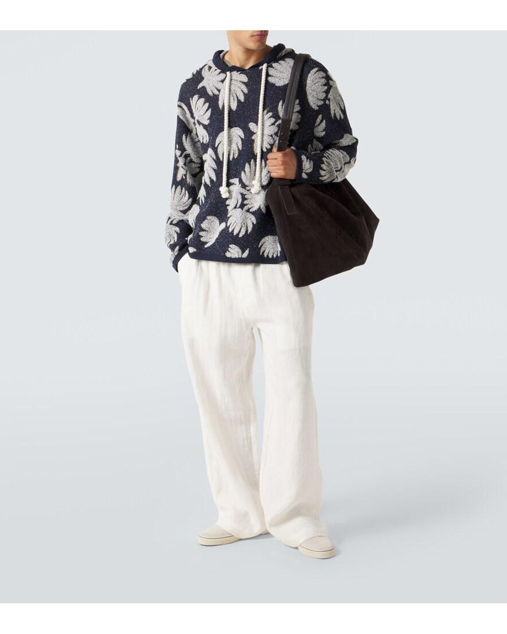 Commas Gray Jacquard Terry Hoodie for men