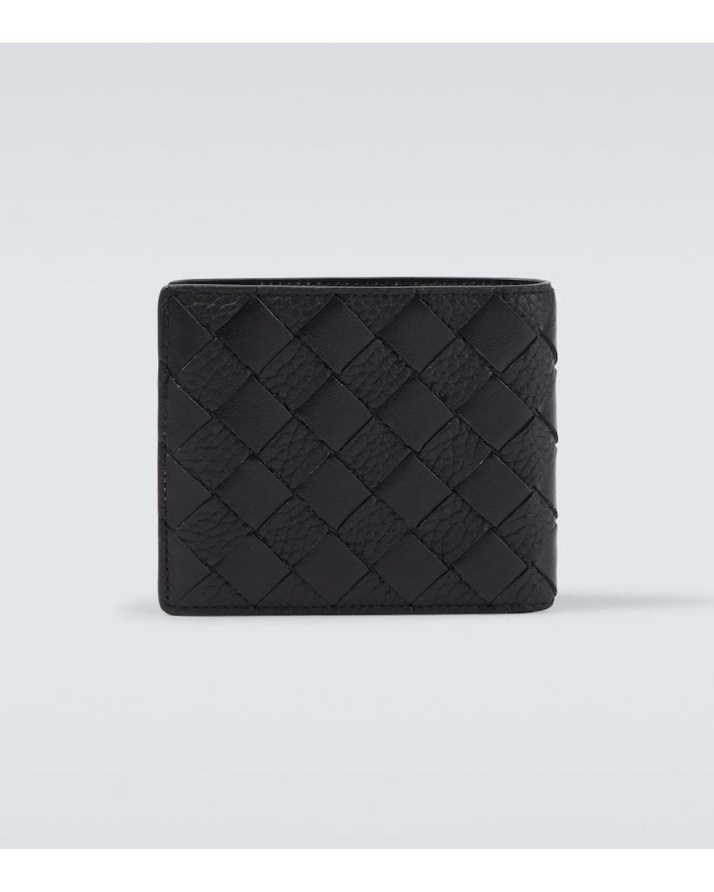 Bottega Veneta Black Intrecciato Leather Wallet for men