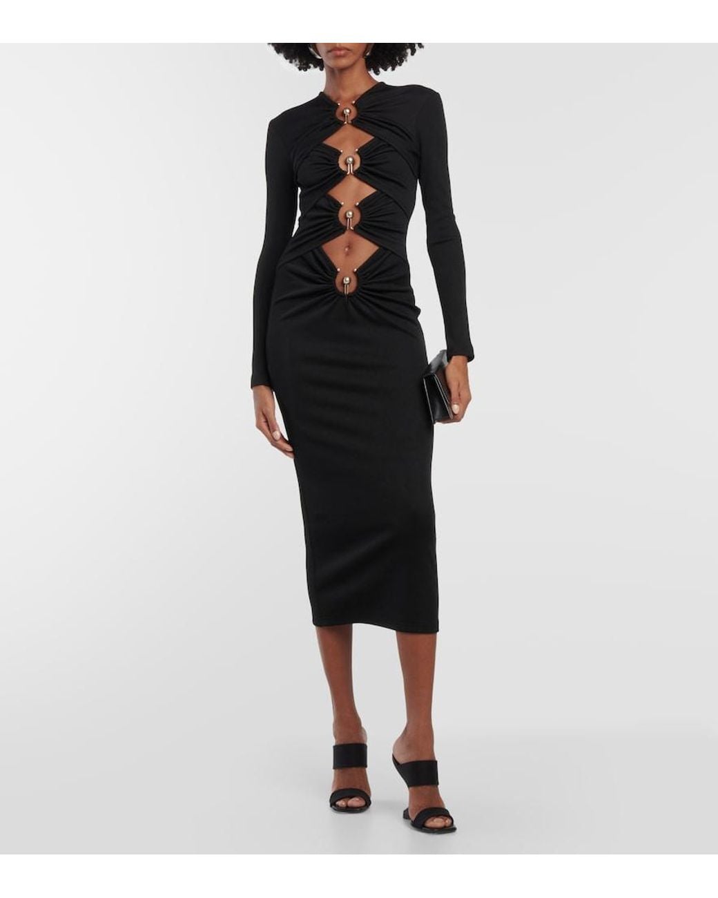 Christopher Esber Black Orbit Jersey Midi Dress