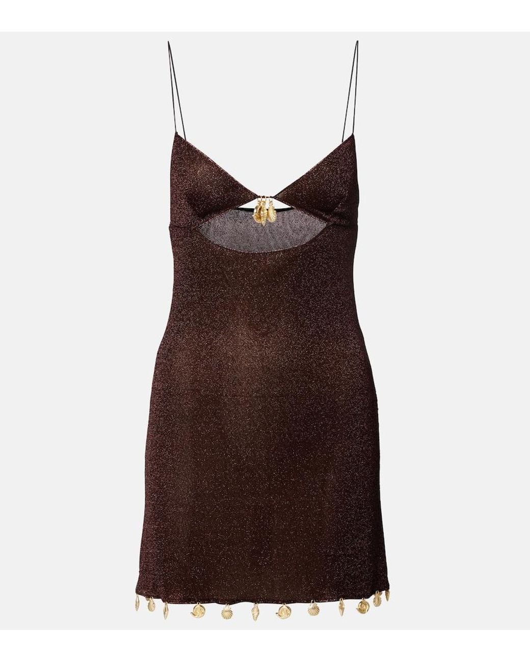 Oseree Brown Lumiere Cutout Minidress