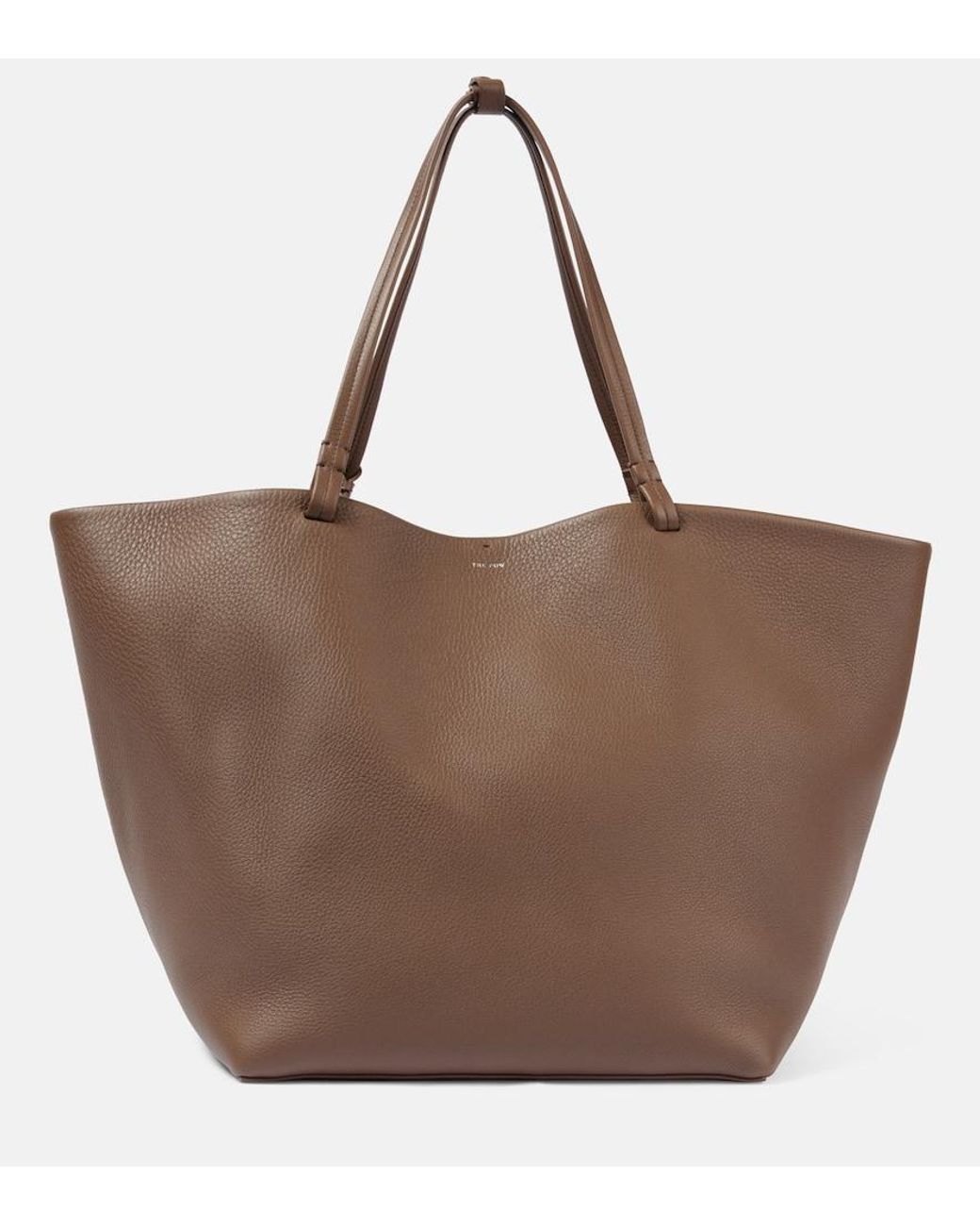 The Row Park Xl Leather Tote Bag in Brown | Lyst