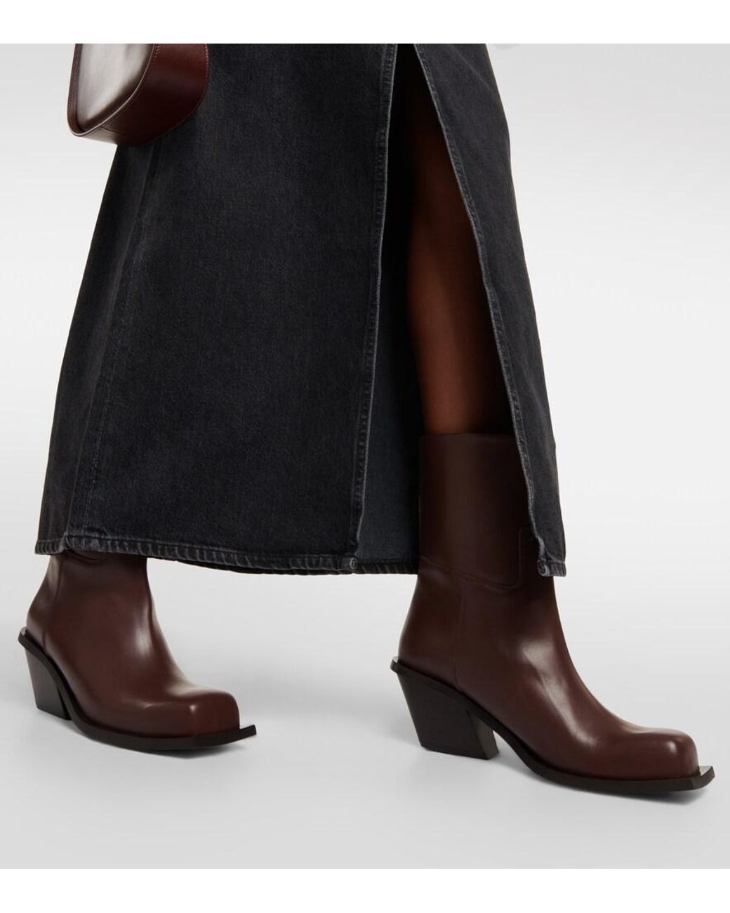 Gia Borghini Brown Blondine Leather Ankle Boots
