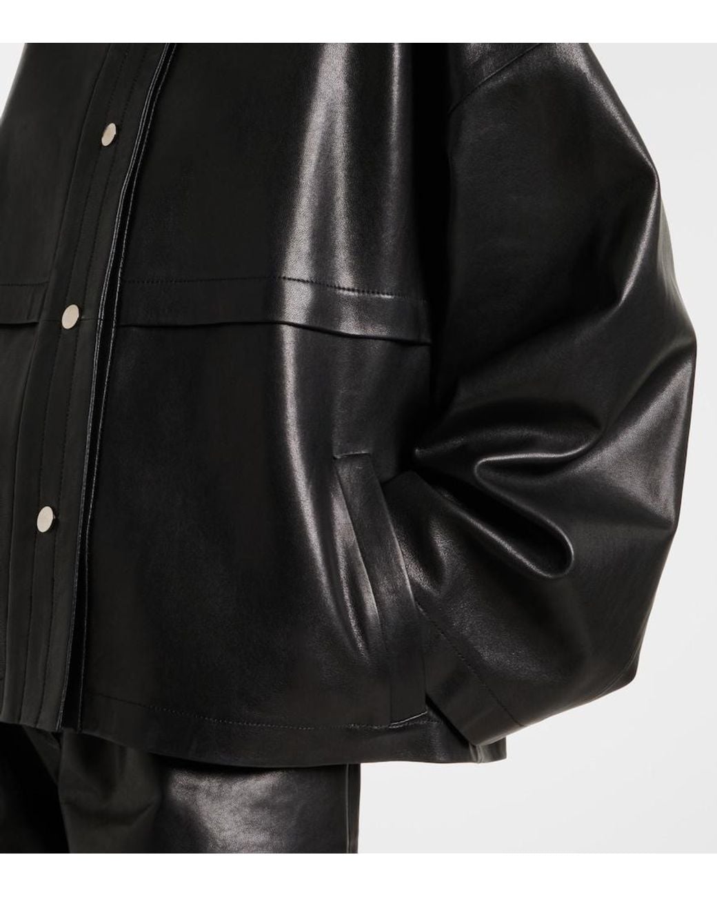 Nour Hammour Black Park Leather Jacket