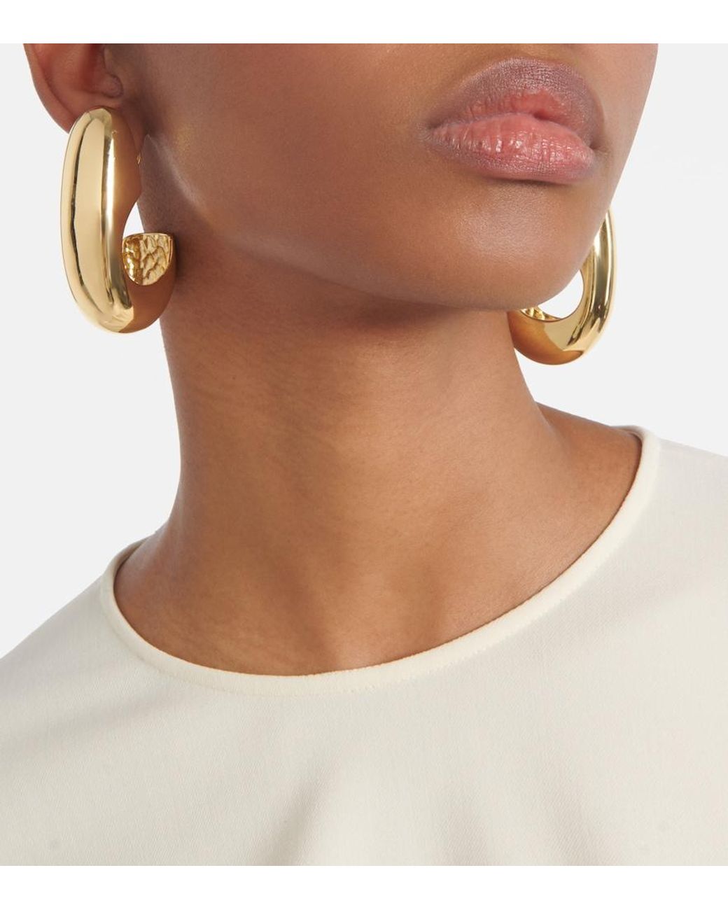 Jennifer Behr Natural Nimah-Plated Hoop Earrings