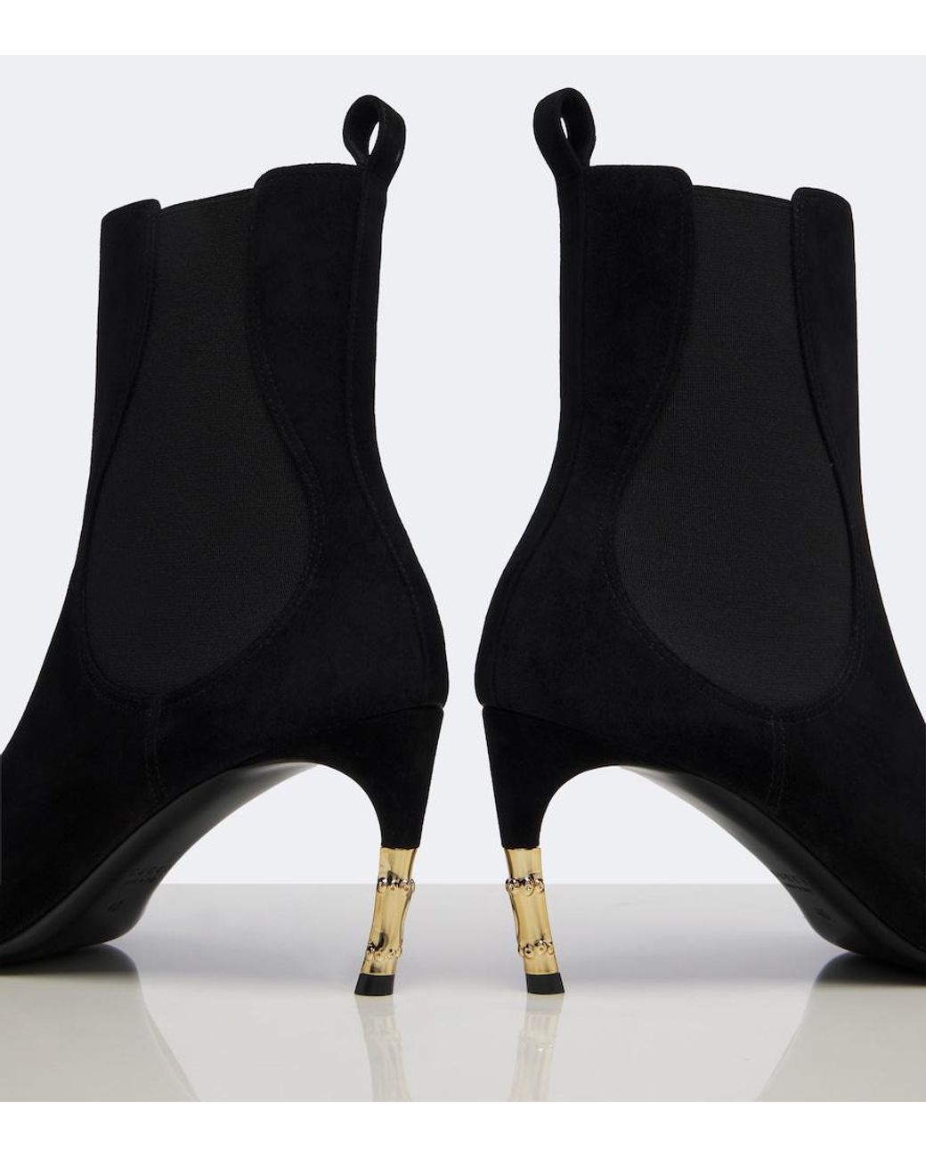 Gucci Black Embellished Suede Ankle Boots