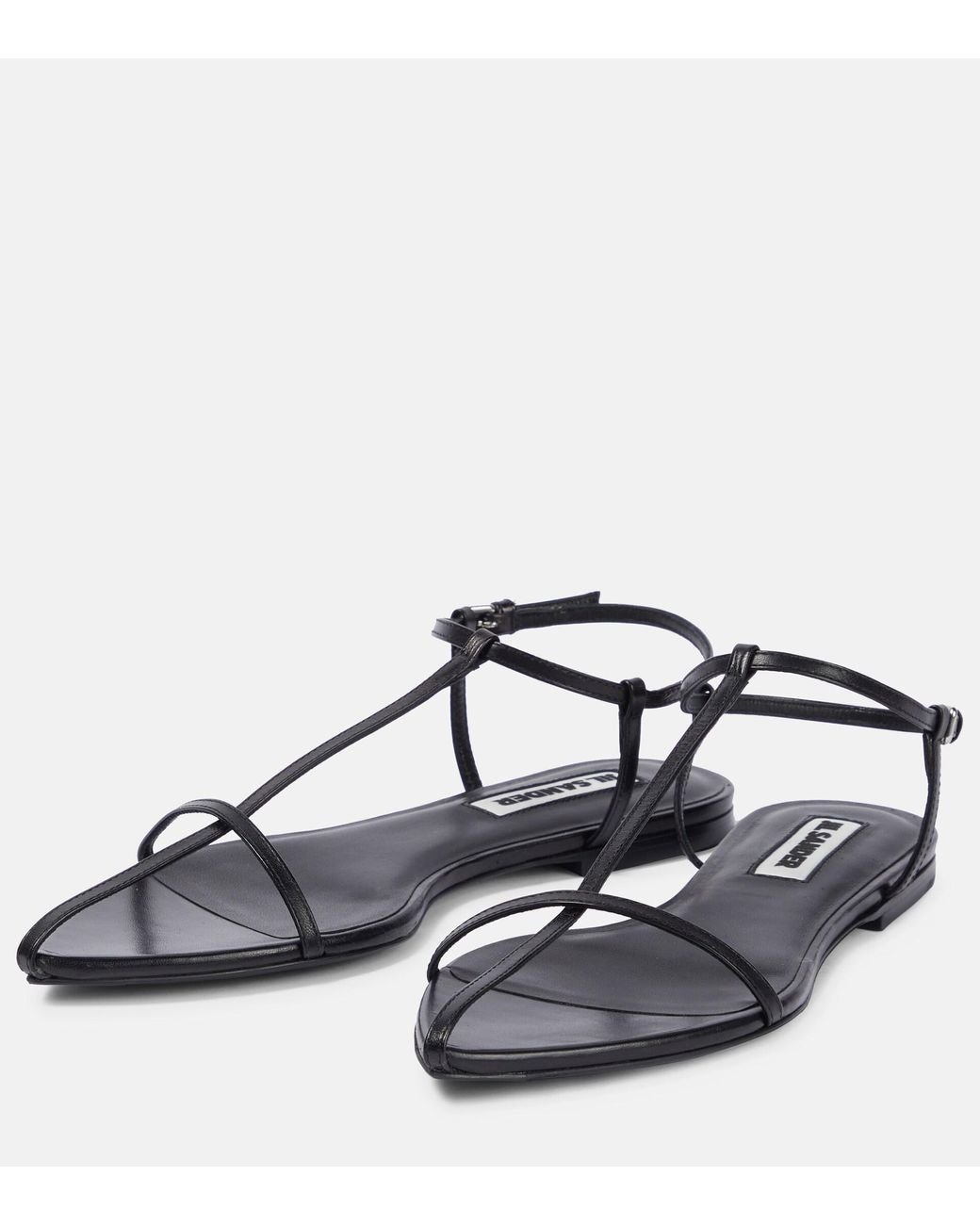 Jil Sander Nappa Platform Sandals in Black | Lyst