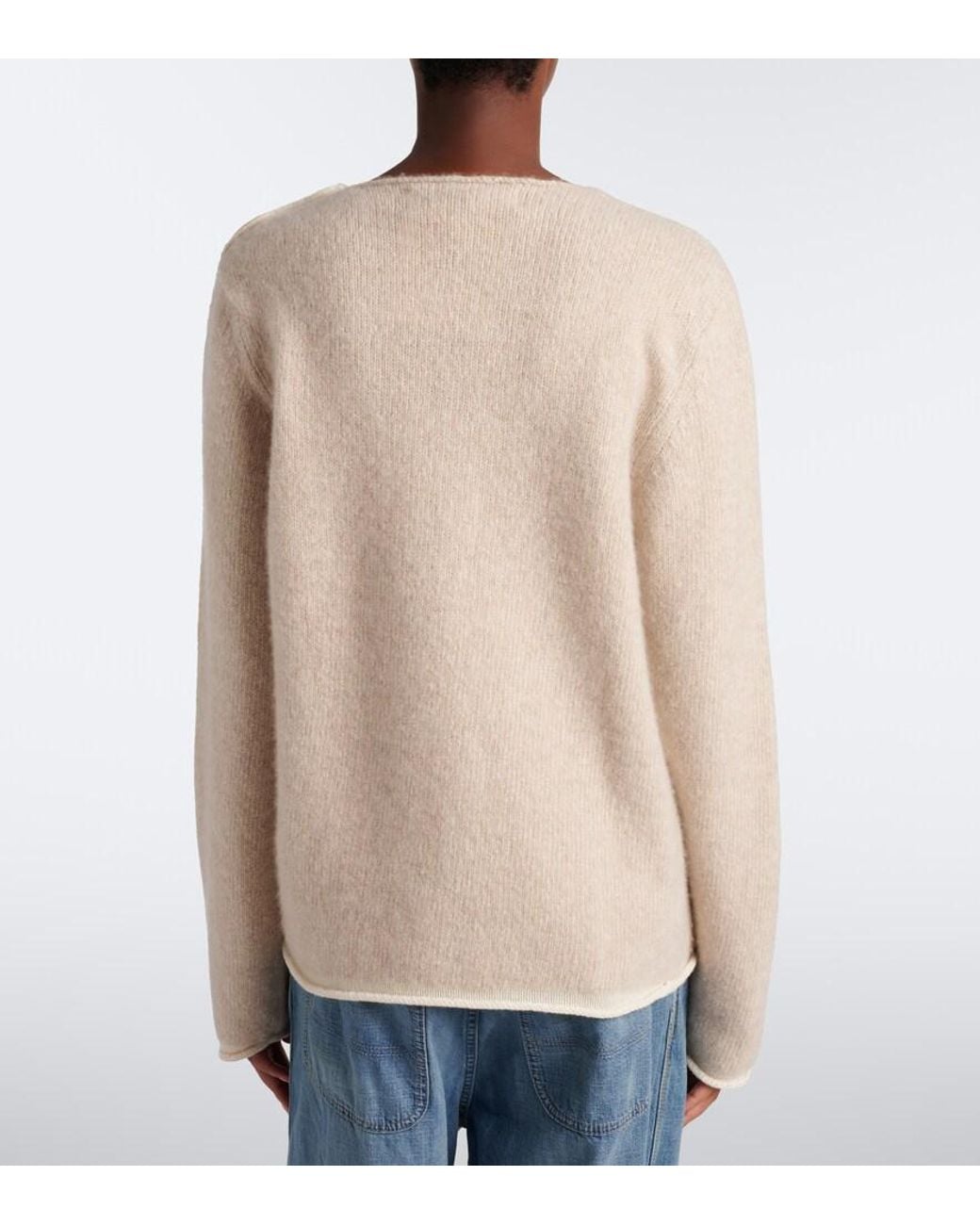 God's True Cashmere Natural Sand Cashmere Sweater With Carnelians