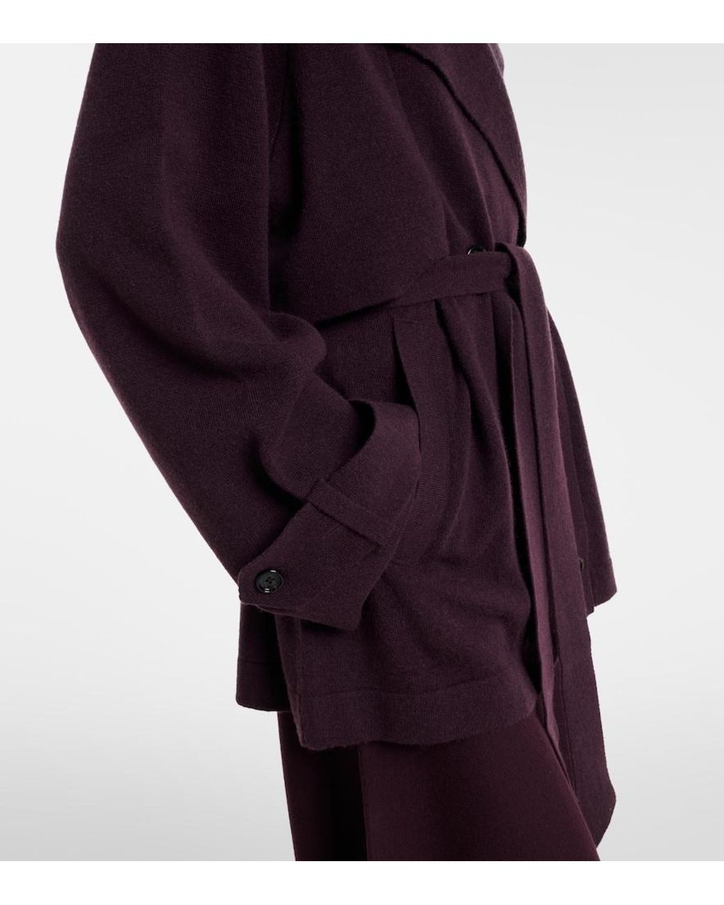 Jardin Des Orangers Purple Cropped Wool And Cashmere Trench Coat