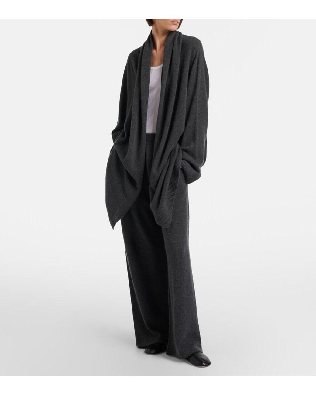 The Row Gray Casa Leather Slippers