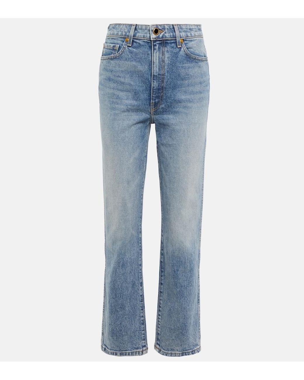Khaite Blue High-rise Straight Jeans