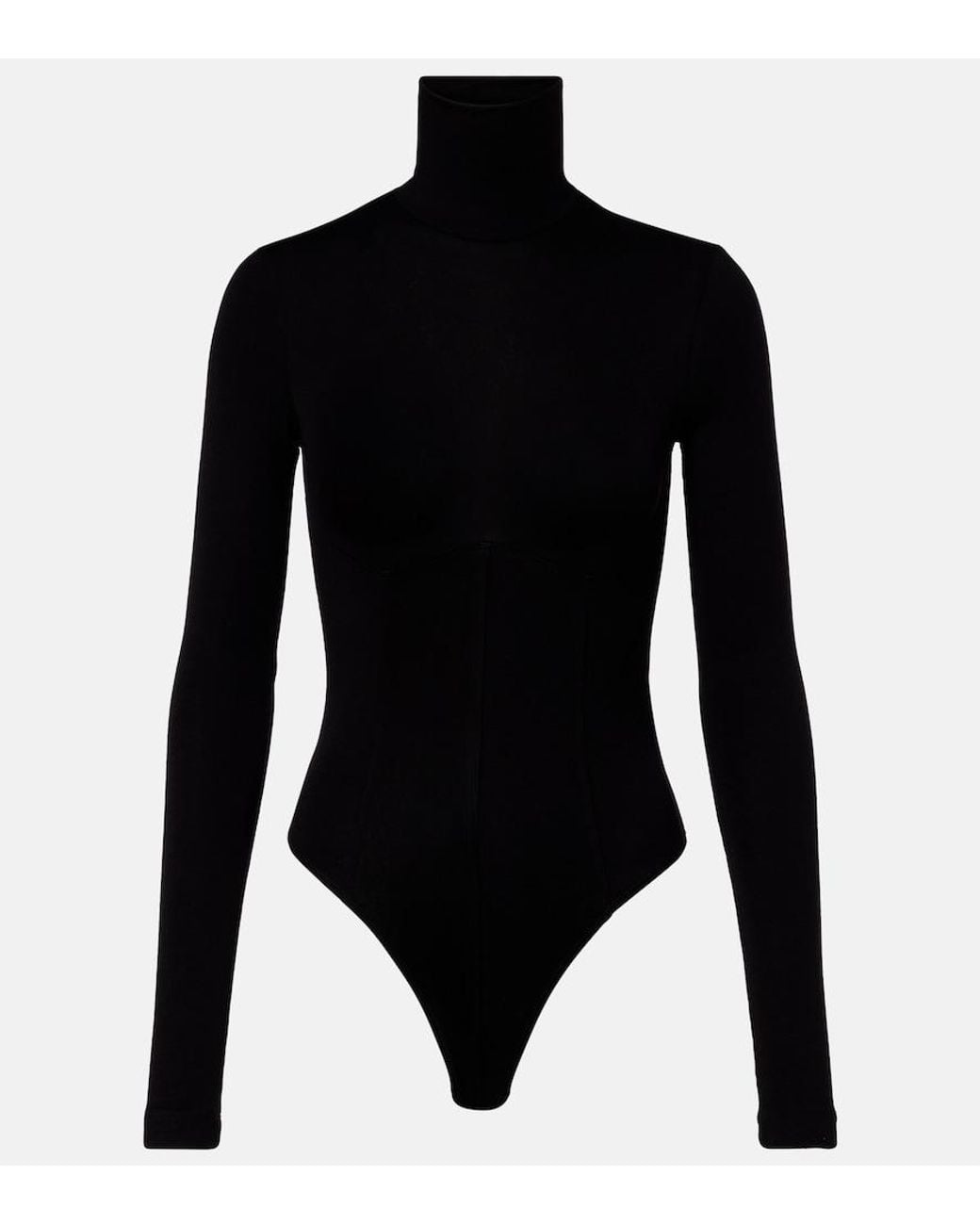 Agolde Black Wilma Jersey Turtleneck Bodysuit