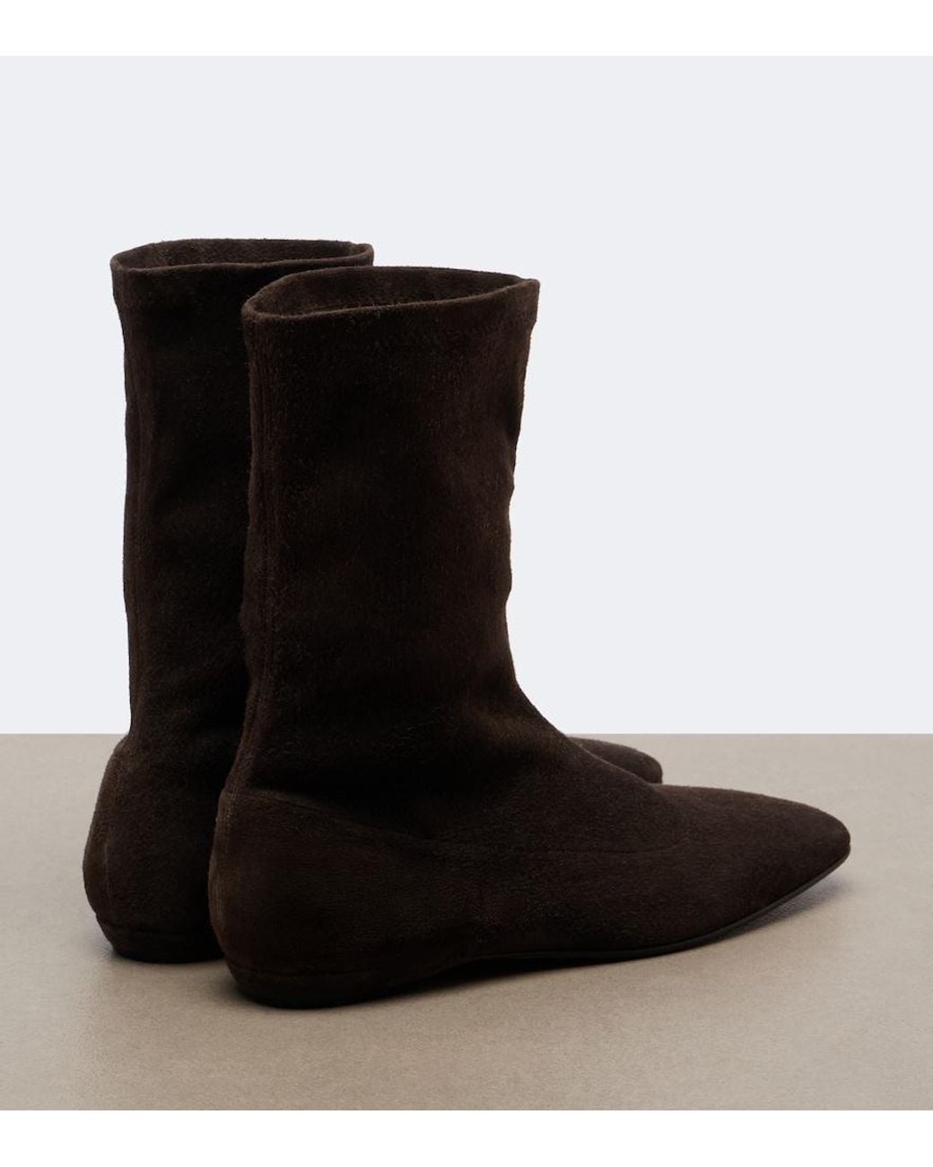 The Row Brown Cindy Suede Ankle Boots