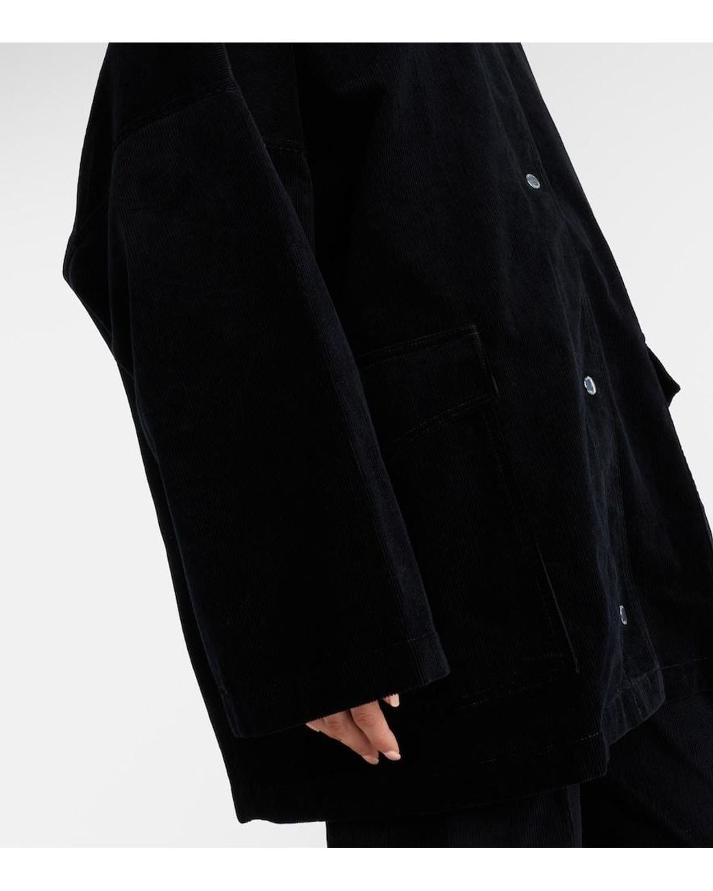 Totême Black Cotton Corduroy Overshirt