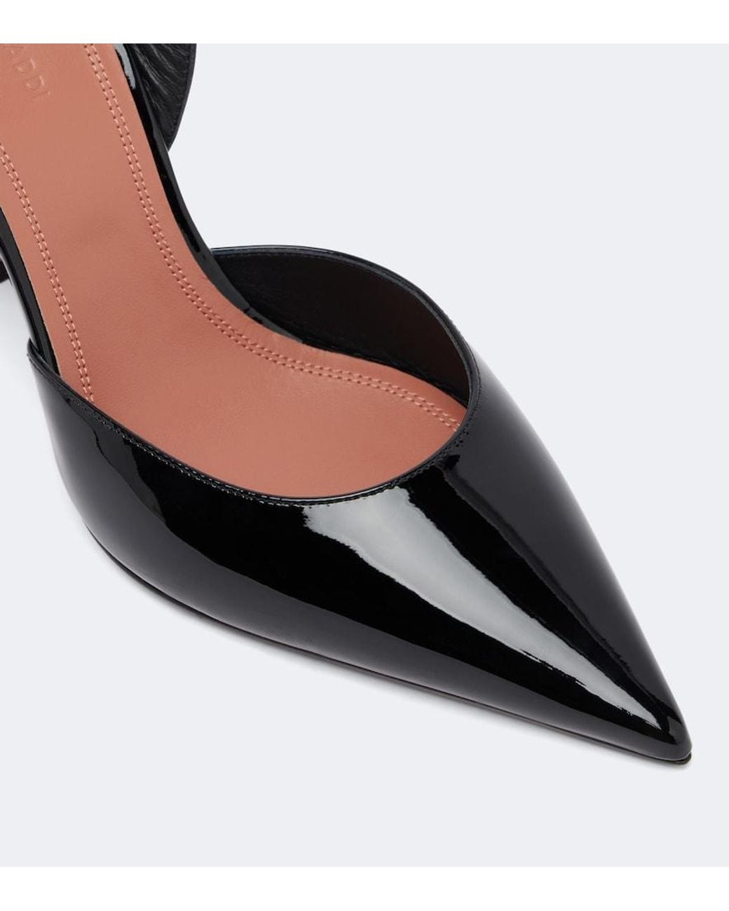 AMINA MUADDI Black Holli Patent Leather Slingback Pumps
