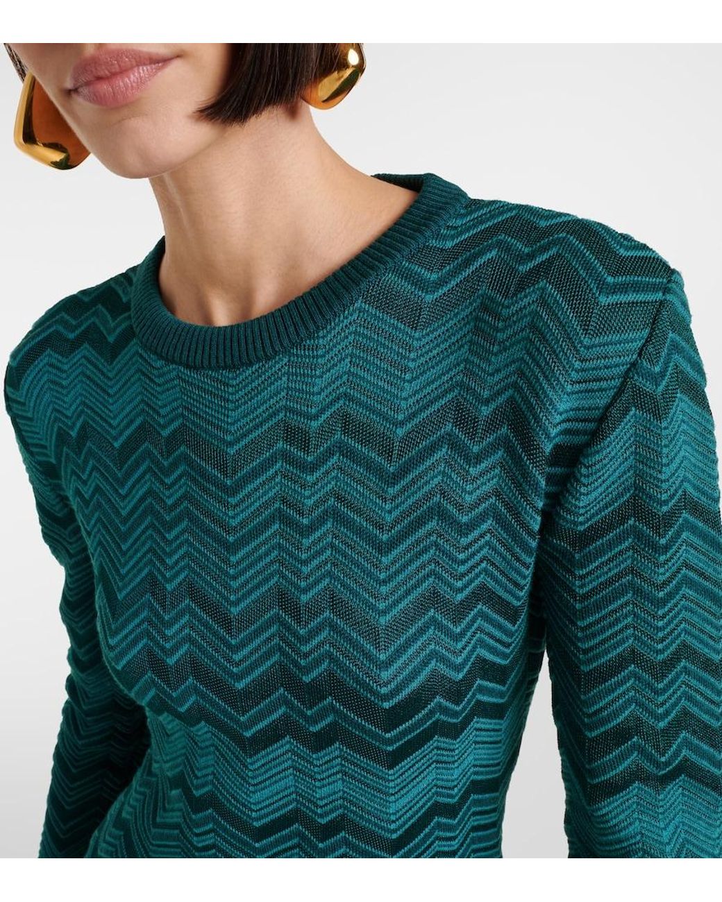 Missoni Blue Zigzag Knitted Minidress
