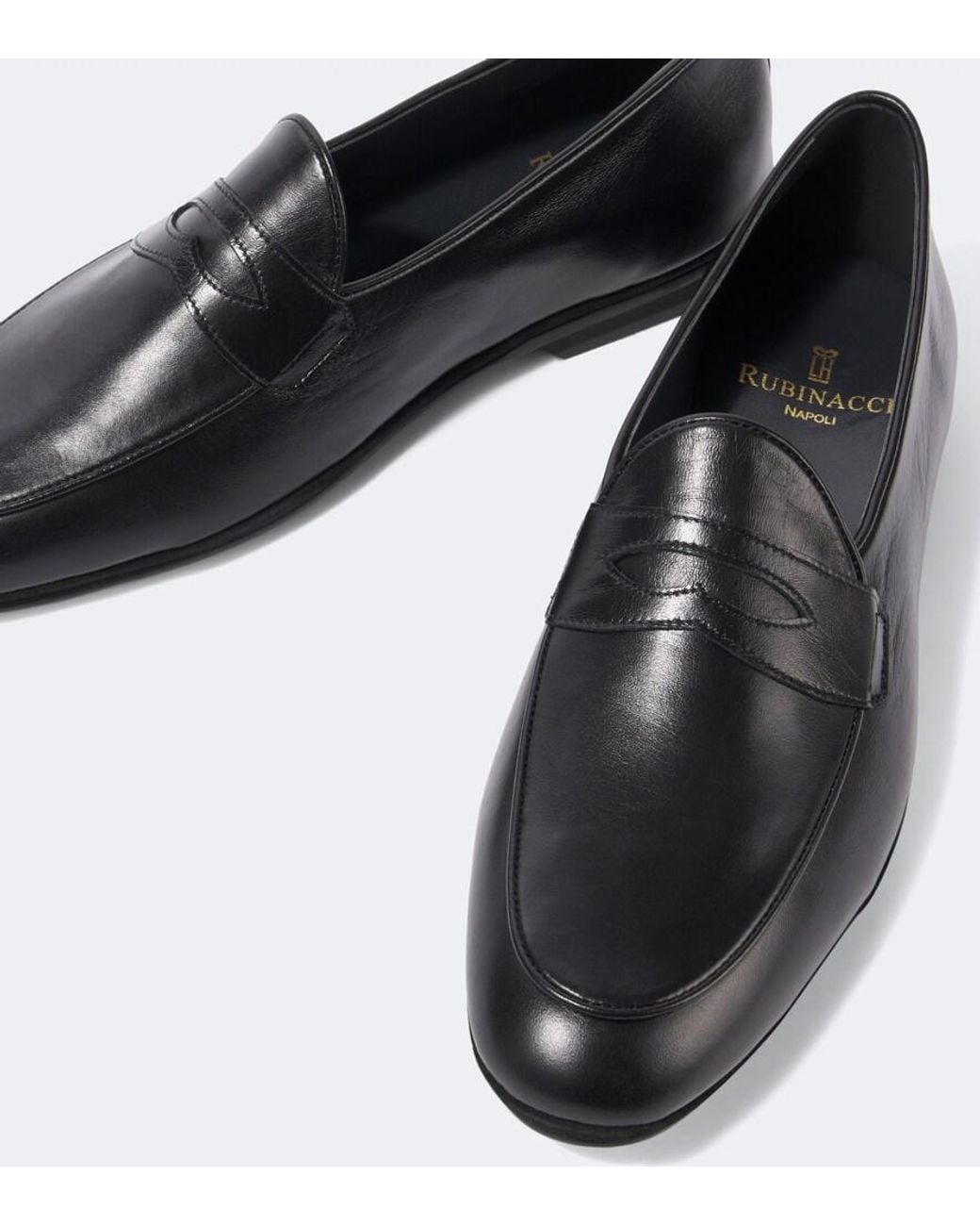 Rubinacci Loafers Aus Leder in Black für Herren