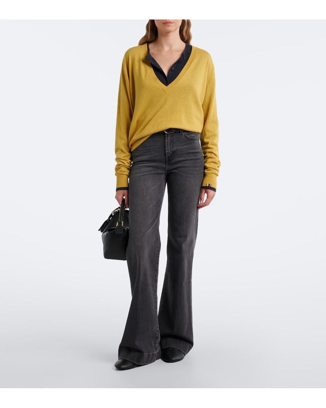 7 For All Mankind Gray Modern Dojo Flared Jeans