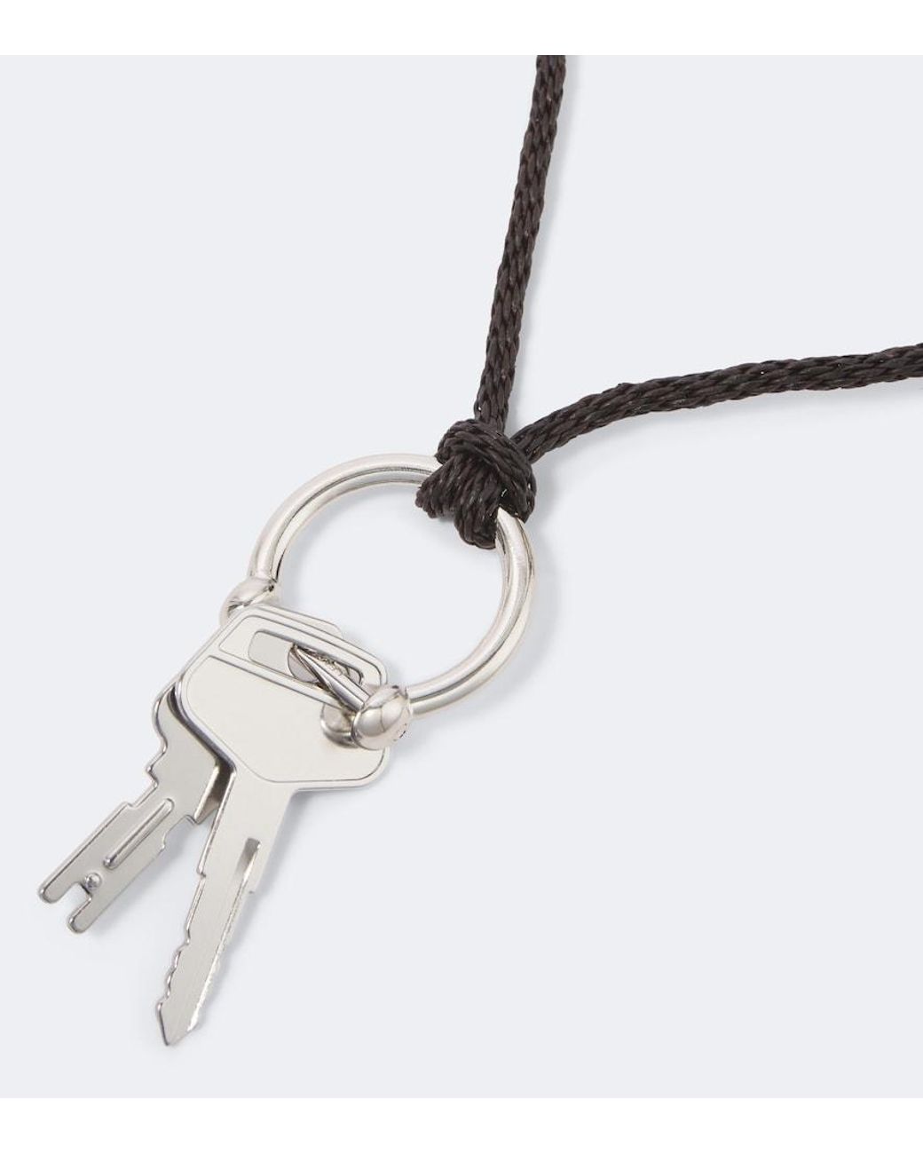 Lemaire Blue Leather Pendant Necklace for men