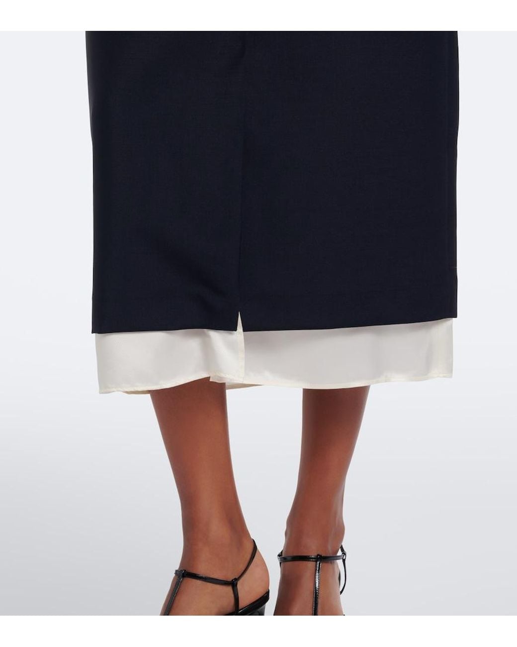 Rohe Blue Wool And Mohair Midi Skirt