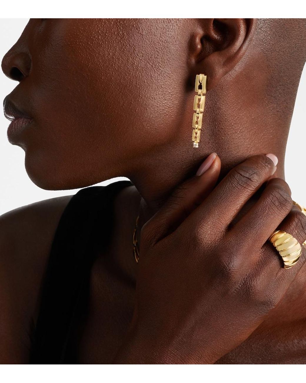 BVLGARI Metallic B.Zero1 18Kt Drop Earrings With Diamonds